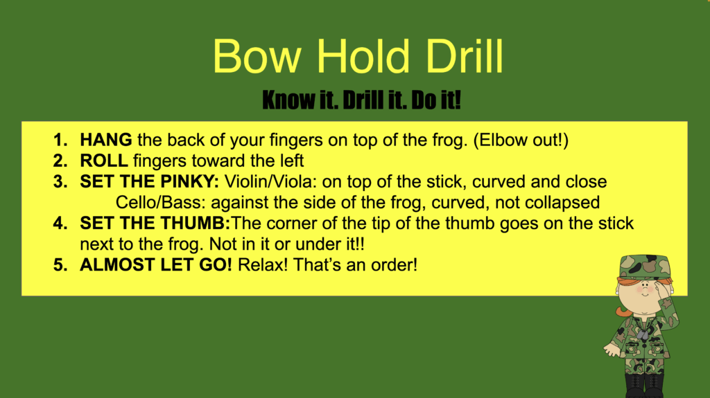image of bow hold drill free resource cover slide